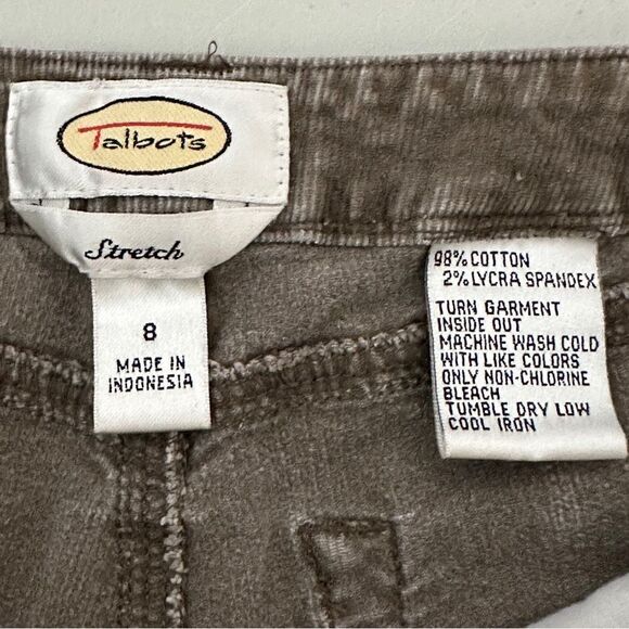 Talbots stretch mocha color corduroy pants size 8  - Picture 5 of 8